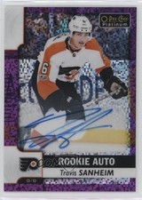 2017-18 O-Pee-Chee Platinum Rookie Autos Violet Pixels Travis Sanheim Auto k2t