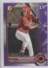 2022 Bowman Prospects Purple Border 14/250 Braylin Minier #BP-93 16yn