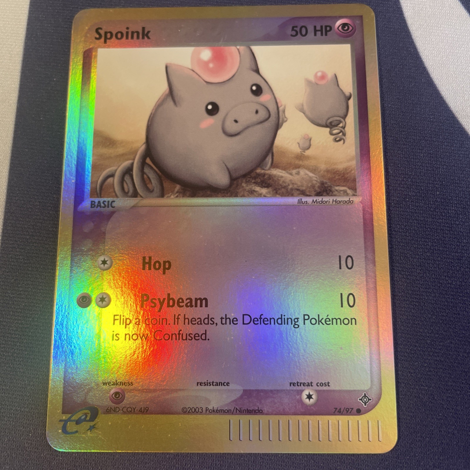 Pokemon Card Spoink EX Dragon Reverse Holo 74/97 Near Mint