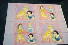 Princess #5717 Disney 4 Pillow Panels Lavender Quilt Cotton Fabric