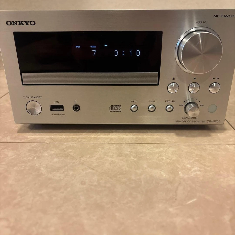 Onkyo CR-N755 CD Receiver Silver Hi-Fi Network Audio Player Tested Japan - Image 3 of 4