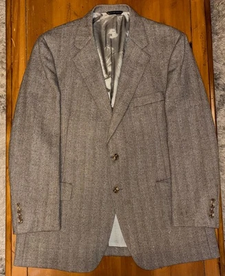 Vintage Hart Schaffner Marx 3 Pc Tweed Herringbone Wool Suit Mens 44R 38x30 - Image 1 of 4