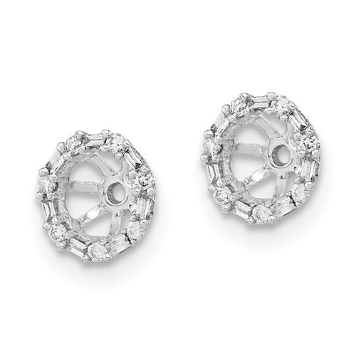10k White Gold Diamond Earring Jackets 0.29gm L-6 mm, W-6 mm Gift for Mother - Picture 2 of 4