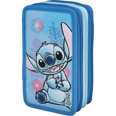 SCOOLI Feder Mappe Lilo und Stitch Mäppchen gefüllt 3 Zipper Etui Jungen Mädchen