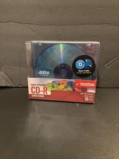 Imation Neon Infusion CD-R Media 80min 700MB 10 Pack w/Slim Jewel Cases NEW