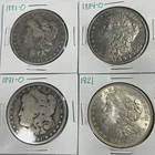 1881 1884-O 1891-O 1921 Morgan Dollar Lot of 4