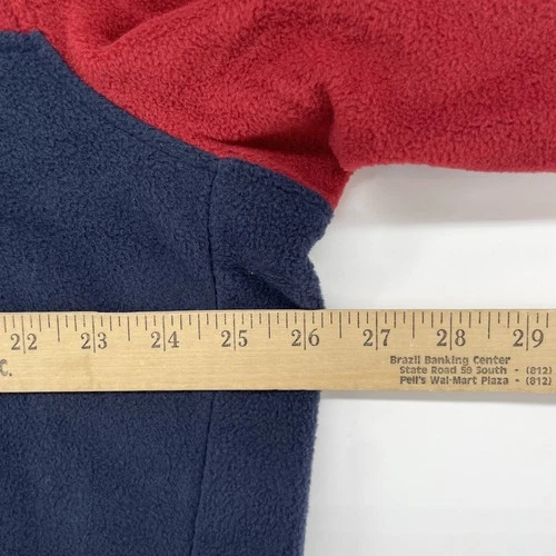 Lands End Mens 1/4 Snap XL Red Blue Color Block Fleece Pullover Jacket NWT image 8