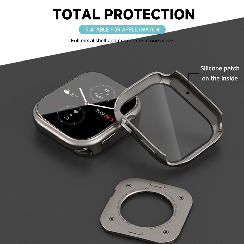 Built-in Screen Protector Matal Case For Apple Watch Ultra 11 10 9 8 7 6 5 4 SE - Image 2 of 4