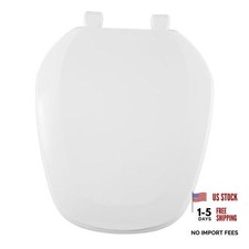 Eljer Emblem Toilet Seat with Square Shape Closed Front with Round 001-White