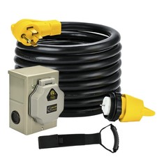 50 Amp 12FT Generator Cord and Power Inlet Box Combo Kit NEMA 14-50P Male to ...