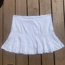 Vintage Y2k Abercrombie White Ruffled Mini Skirt
