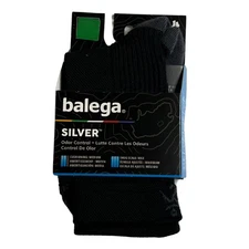 Balega Unisex Silver Mini-Crew Wicking Style Running Socks, Black, Size Medium
