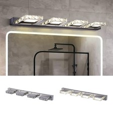 LED 4 Light Bathroom Vanity Light Fixture Over Mirror Modern Crystal Wall Lamps