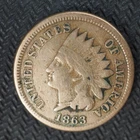 1863 COPPER NICKEL     INDIAN HEAD CENT     **    FREE SHIPPING  C2739
