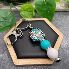 4.5 Stainless Steel Silicone Bead Keychain Purse Backpack Western New C1003