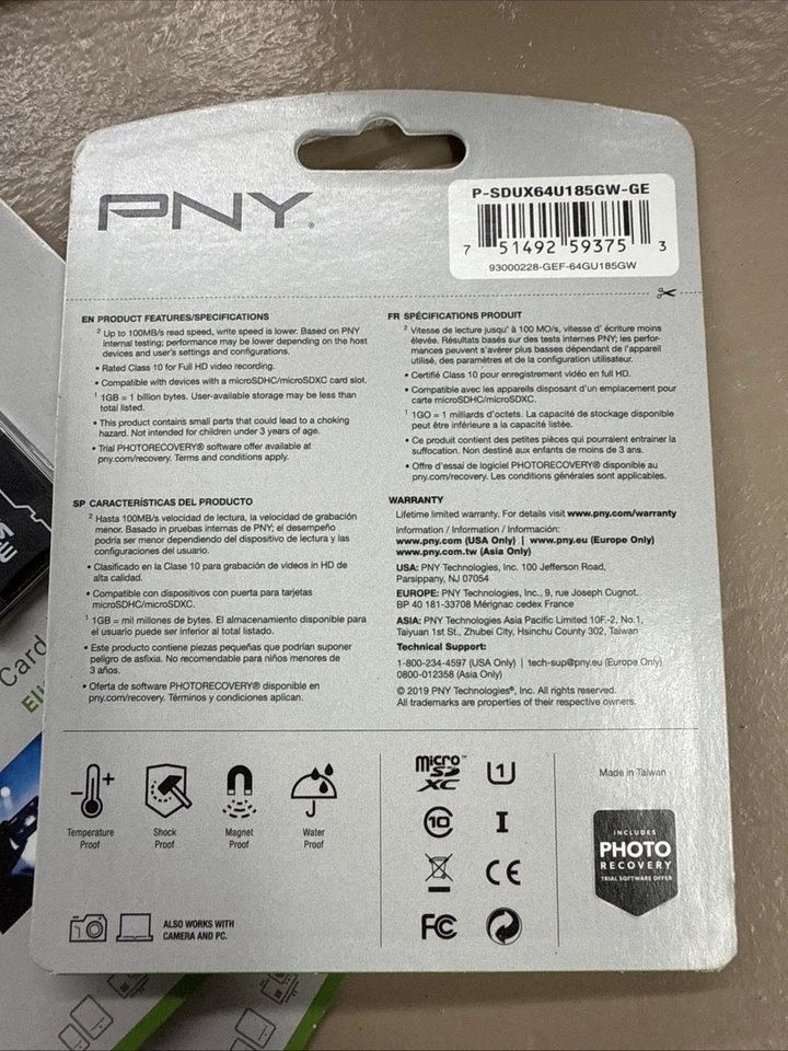 (3) PNY 64 GB 100 MB/s UHS-I Elite microSDXC Flash Card Full HD Video - Image 2 of 2