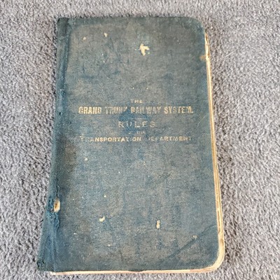 1898 Grand Trunk Railway System Regeln des Verkehrsministeriums Handbuch