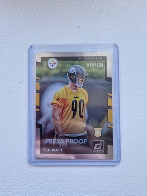 2017 Donruss T.J. Watt Press Proof Bronze RC 050/100 Rookie Steelers #372