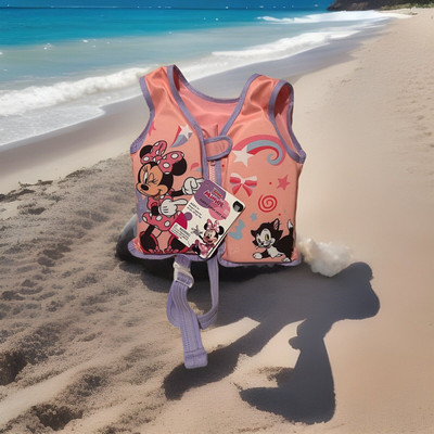 Disney Junior Minnie Mouse Fabric Swim Vest Ages 1+ Weight Capacity 40lbs READ