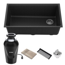 Kraus KGUW2-33-100-75MB Bellucci 32" Undermount Single Basin - Black