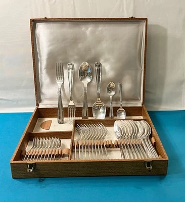 Ménagère 36 pièces CHRISTOFLE ALFENIDE modèle PARIS métal argenté couvert table - Photo 1/4