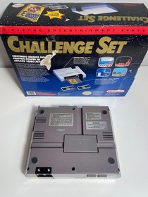 Nintendo NES Challenge Set Complete Console Cables Mario 3 Game Box Tested Works