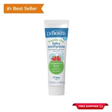 Dr. Brown's Fluoride-Free Baby Toothpaste, Safe  Tasty Strawberry for 0-3
