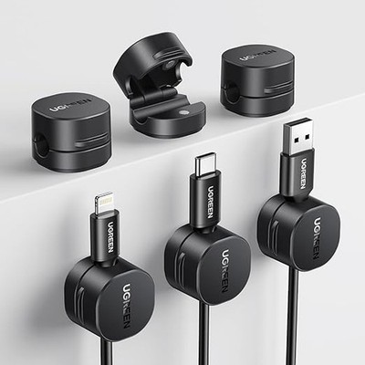 UGREEN Kabelhalter 6 Stück Magnetische Kabelclips Selbstklebend Kabel Organizer