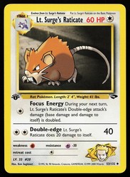 Lt. Surge's Raticate 53/132 Gym Challenge Uncommon