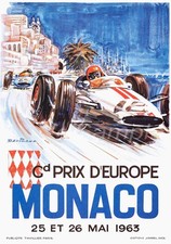 1963 MONACO GRAND PRIX RACING A3 POSTER PRINT