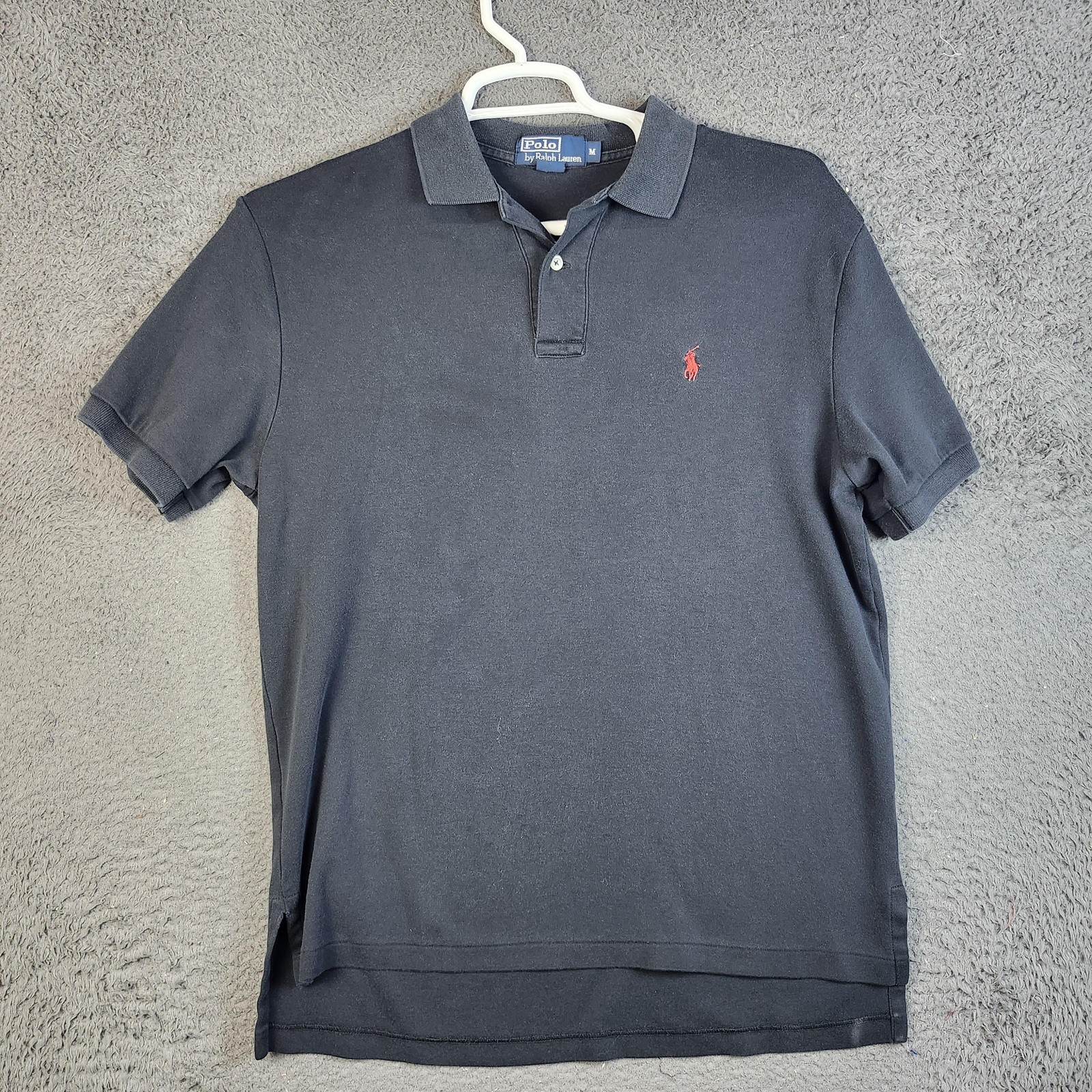 Polo Ralph Lauren Shirt Mens Medium Navy Blue Polo Red Pony Cotton Short Sleeve