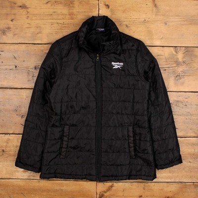 Reebok Jacke M Damen 00s schwarz gesteppt isoliert durchgehender Reißverschluss Sport Sport