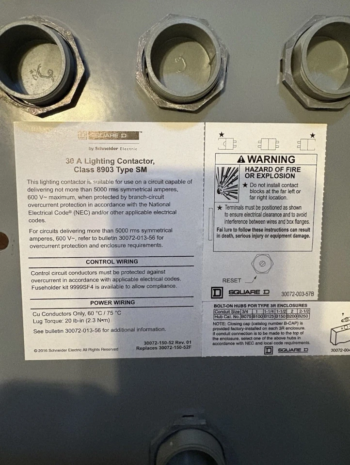 Nuevo Contactor de Iluminación Cuadrado D 30 A, 8903SMH2V02F4 Clase 8903 Multipolo Foto 3 de 4