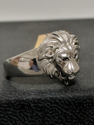 Sterling Silver Lion Head Ring MGW 925 Lab-created Ruby Accent Men s Size 10