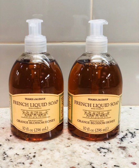 TWO Trader Joe's French Liquid Hand & Body Soap Orange Blossom Honey 10