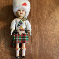 Vintage Celluloid Sleepy Eye Scottish Doll 6 1/2  As Is