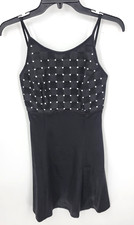 Gunne Sax Jessica McClintock Dress Womens 3/4 Black Sleeveless Vtg Y2K Beaded