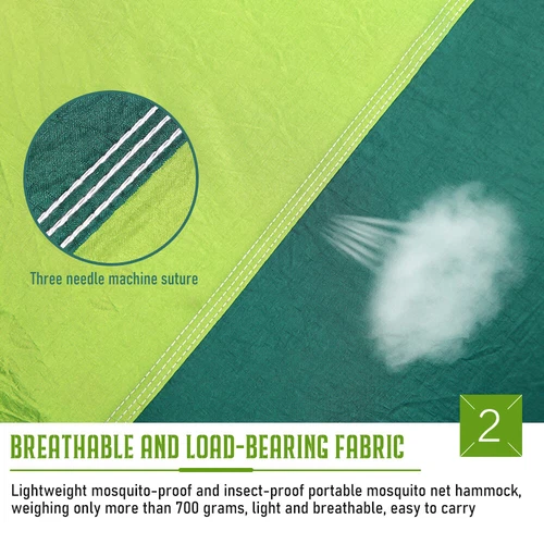 Tragbare Hängematte mit Moskitonetz 660 Pfund Kapazität 2 Personen Hängematte Hängebett - Bild 18 von 38