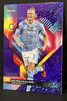 2023-24 Topps Finest UCC Manchester City Erling Haaland Purple