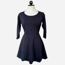 Lulu's Felicity Black Backless Lace Skater Mini Dress Little Black Dress Size S