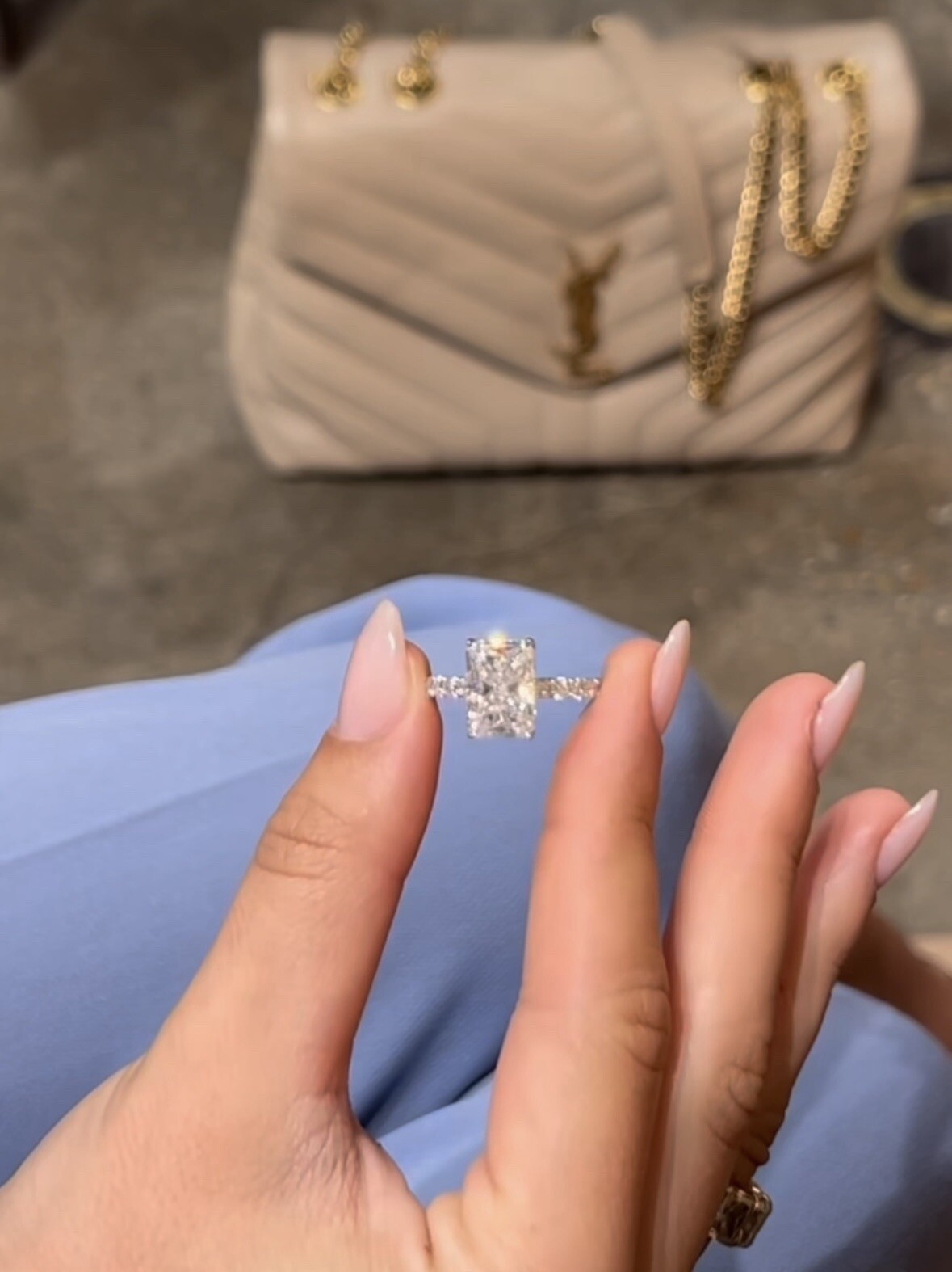 Engagement Ring - East West Gem Co - 5.3 Carat 14K White Gold Moissanite Ring-image
