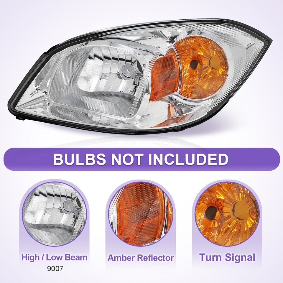 Headlights Set For 2005-2010 Chevrolet Cobalt 07-09 Pontiac G5 Left and ...