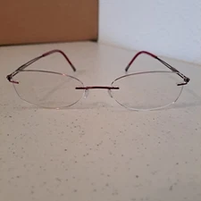 Silhouette Eyeglasses 4301 40 6059 Titanium Red Rimless *FRAMES ONLY E-7