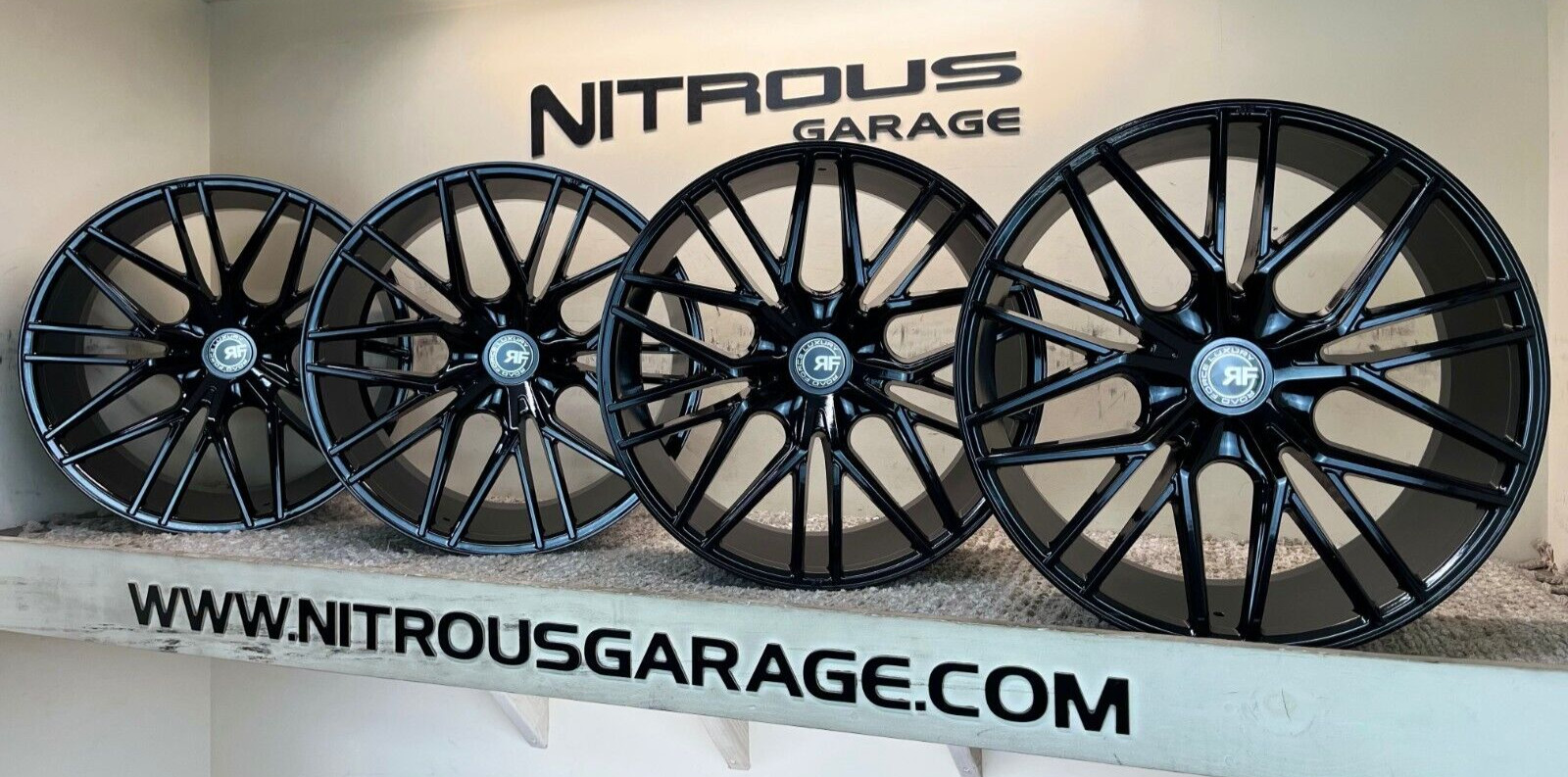 22 BLACK STAGGERED CONCAVE RF13 WHEELS MASERATI LEVANTE Q4 S GTS SQ4 2017-2024