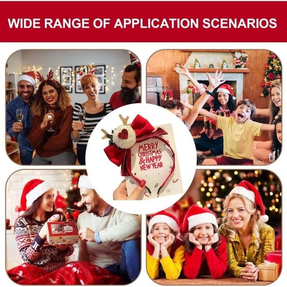 Cartoon Christmas Headband Santa Hat Children Headwear Xmas Hair