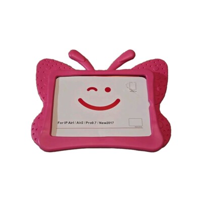 iPad Air2 Pro9.7 New2017 Pink  Butterfly Kids Tablet Cover Stand 