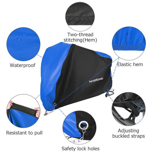 XXXXL Motorcycle Cover Waterproof Heavy Duty Outdoor Wind Rain Dust UV Protector - Picture 2 of 12