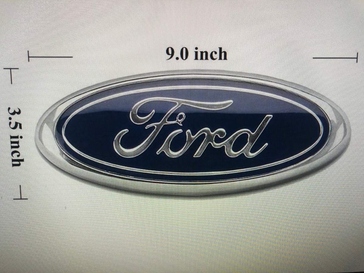 Echt Ford AA8Z-9942528-A naamplaatje donkerblauw, 9 x 3,5 inch