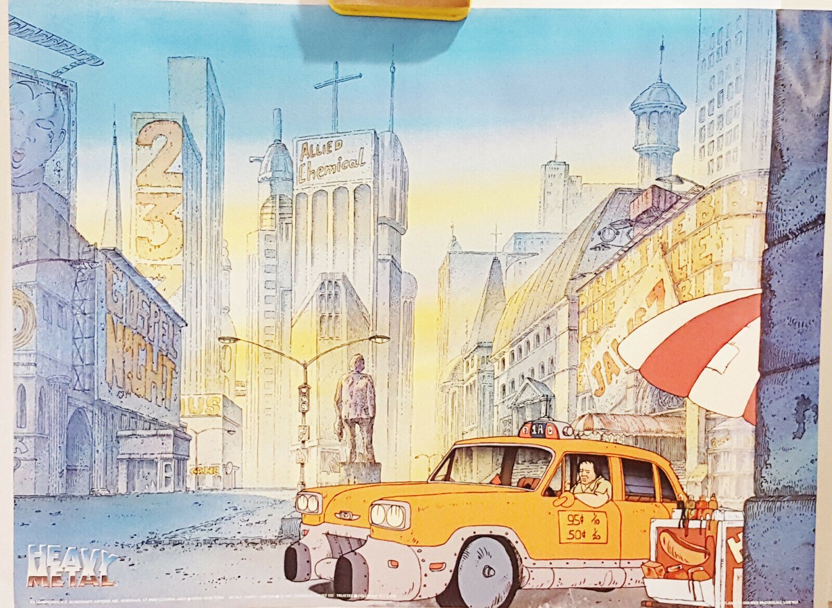 1981 Animated Heavy Metal Movie New York Taxi 24 x 18 Harry Canyon