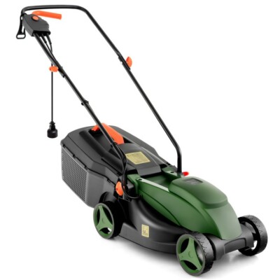 10 AMP 13'' Electric Corded Lawn Mower w/ 25L Collection Box 3 Adjustable Height